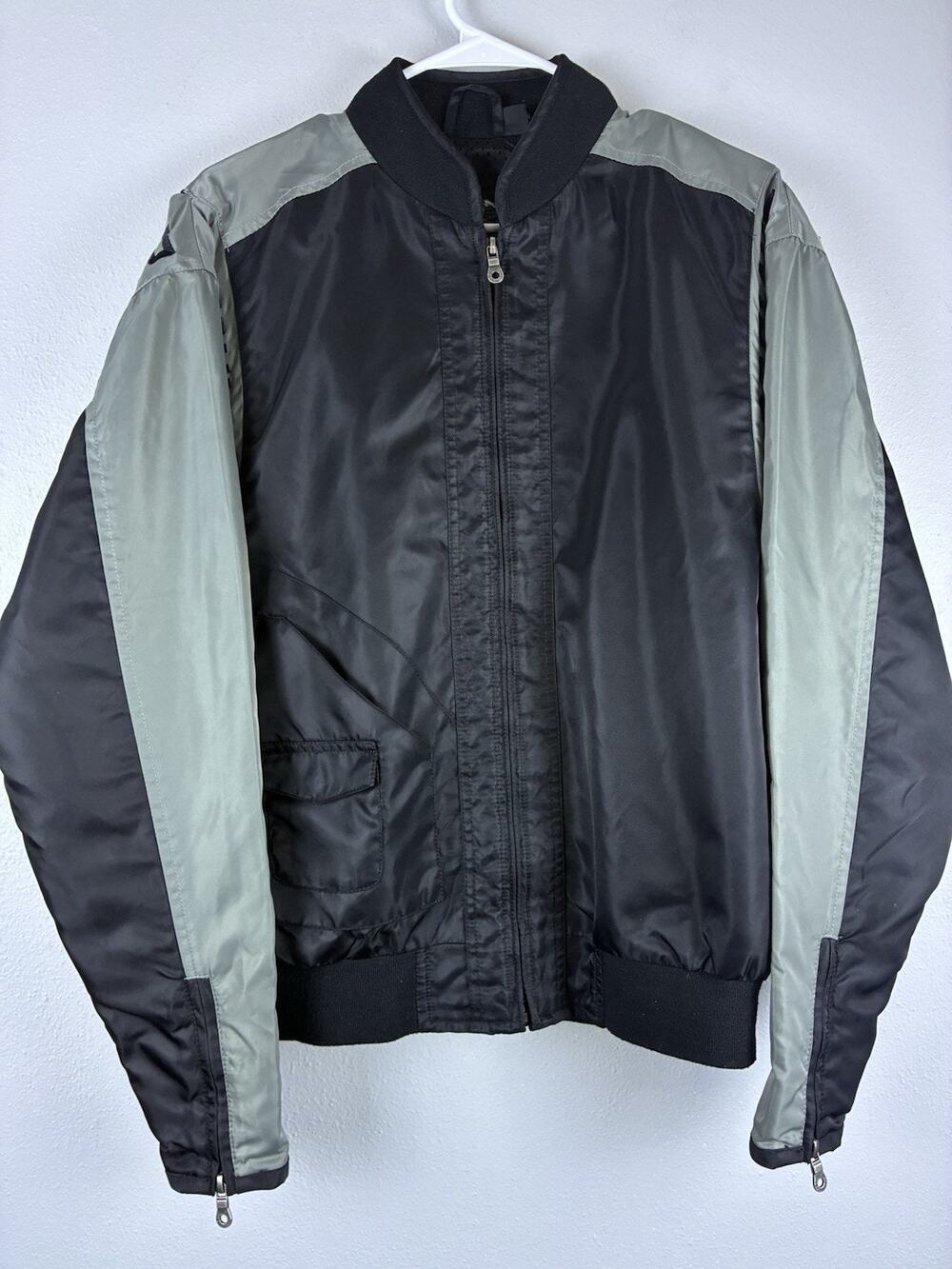 Genuine HD Sz S Harley Davidson Blk Gray Logo Vented HD Slv Hit Full Zip Jacket